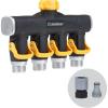 imageMelnor 65135AMZ 4 Way Lever Flow Through Valve Connector Bundle Yellow Black