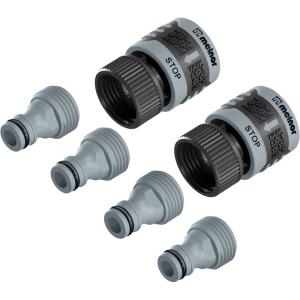 imageMelnor 65134AMZ 5 Piece Quick Connect Starter Set Connector Bundle Product and Faucet Adapter Product End and Faucet End Connector Black Yellow Grey6 pcs Set