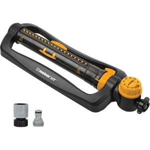 imageMelnor 65167AMZ XT Turbo Oscillating Sprinkler 4500 sq ft Quick Connect Bundle 3Way Adjustable Black Yellow2Way Adjustable With Timer