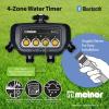 imageMelnor 65184AMZ Bluetooth Water Timer with 4Zone Control 12 Programmable Start Times Watering Delay Manual Mode WeatherResistant 2 Piece Quick Connect Bundle Black Yellow