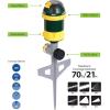 imageMelnor 65404AMZ Turbo Rotary Sprinkler on Step Spike 4Pattern QuickConnect Product Adapter Green YellowSpike Gear Sprinkler