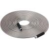 imageMelnor 97051AMZ XT Stainless Steel Garden Hose 58quot x 50ft  KinkFree  Lightweight  Rubberized Grips  Metal Twist Nozzle  Ultra Durable  SilverBlack