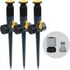imageMelnor 65185AMZ MultiAdjustable Spike Sprinkler 3Pack WQuick Connect Bundle Flow Through Base Black Grey YellowSpike Sprinkler