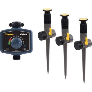 imageMelnor 65082AMZ Sunrise OnceADay Water Timer and 3 pcs MultiAdjustable Sprinkler