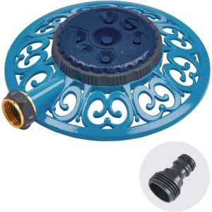 imageMelnor 65101AMZ Sprout Metal 8Pattern Sprinkler and QuickConnect Product Adapter Amazon Bundle Gooseberry GreenBlueberry Blue