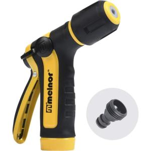 imageMelnor 65119AMZ 2Pattern Vortex Garden Hose Sprayer Nozzle QuickConnect Product Adapter Black Yellow Slip Resistant Water Hose Nozzle for Car Washing Patio Pet2Pattern