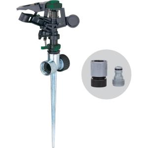 imageMelnor 65152AMZ Plastic Pulsating Sprinkler on Metal Spike Quick Connect Amazon Bundle Black GreenMetal Spike  Plastic Head