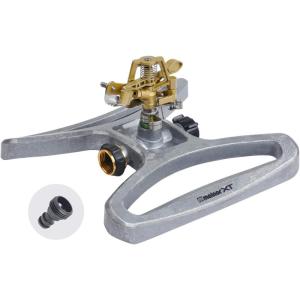 imageMelnor 65152AMZ Plastic Pulsating Sprinkler on Metal Spike Quick Connect Amazon Bundle Black GreenXT on Sled