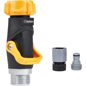 imageMelnor 65171AMZ Lever Flow Through Valve Connector Bundle 1 Count Pack of 1 Yellow Black Grey