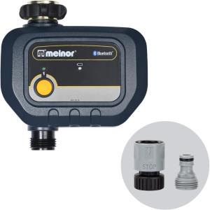 imageMelnor 65182AMZ Bluetooth Hose Timer 1Zone Programmable Watering Timer Quick Connect Bundle Black Yellow1 Valve