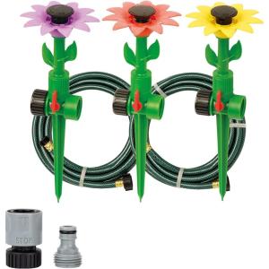 imageMelnor 65194AMZ Daisy Adjustable Spike Kit Sprinkler Bundle Green