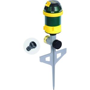 imageMelnor 65404AMZ Turbo Rotary Sprinkler on Step Spike 4Pattern QuickConnect Product Adapter Green Yellow6Pattern with QC Adapter