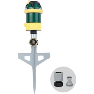 imageMelnor 65404AMZ Turbo Rotary Sprinkler on Step Spike 4Pattern QuickConnect Product Adapter Green YellowSpike Gear Sprinkler