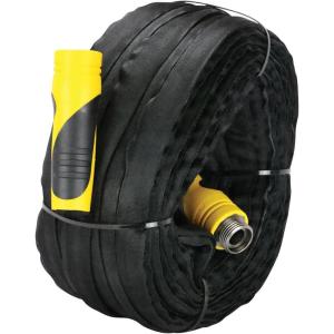 imageMelnor 89050AMZ Fabric Garden Hose 58quot x 50ft Updated Inner Tube Heavy Duty Lightweight  BPAFree Drinking Safe UV Resistant CrushProof Couplings  Easy Connect  Flexible  BlackYellow