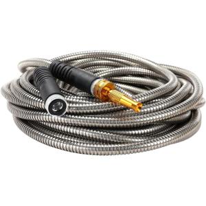 imageMelnor 97051AMZ XT Stainless Steel Garden Hose 58quot x 50ft  KinkFree  Lightweight  Rubberized Grips  Metal Twist Nozzle  Ultra Durable  SilverBlack