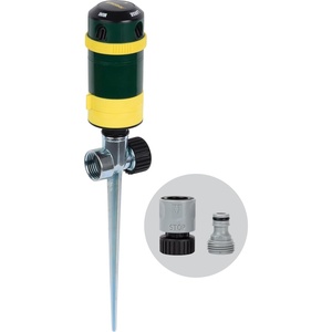 image:imageMelnor 65189AMZ Turbo Rotary Sprinkler on Step Spike 4 Spray Patterns Covers Up to 68 Ft Diameter QuickConnect Set GreenYellow4Pattern